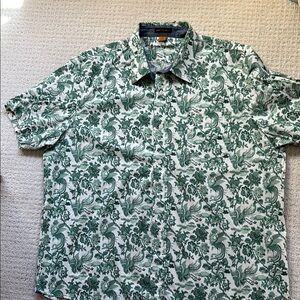 Tailor Vintage Green and White Floral Men's Shirt